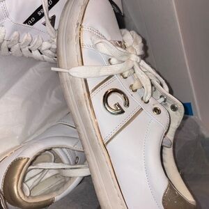 Guess White and Gold Women's Sneakers